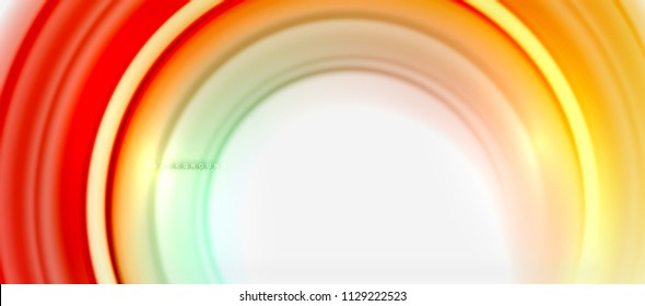 Rainbow fluid color line abstract background - swirl and circles, twisted liquid colours design, colorful marble or plastic wavy texture backdrop, multicolored template for business or technology
