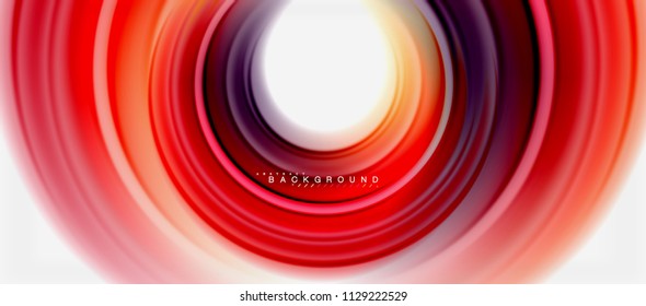 Fondo abstracto de la línea de color del fluido arcoiris - giratorio y círculos, diseño de colores líquidos retorcidos, fondo de textura ondulada de mármol colorido o plástico, plantilla multicolor para empresas o tecnología