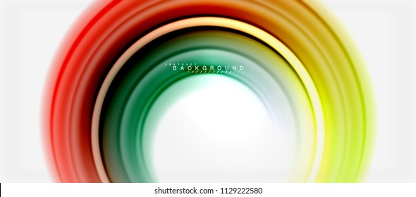 Fondo abstracto de la línea de color del fluido arcoiris - giratorio y círculos, diseño de colores líquidos retorcidos, fondo de textura ondulada de mármol colorido o plástico, plantilla multicolor para empresas o tecnología