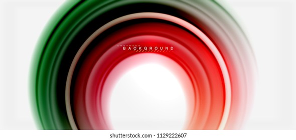 Rainbow fluid color line abstract background - swirl and circles, twisted liquid colours design, colorful marble or plastic wavy texture backdrop, multicolored template for business or technology