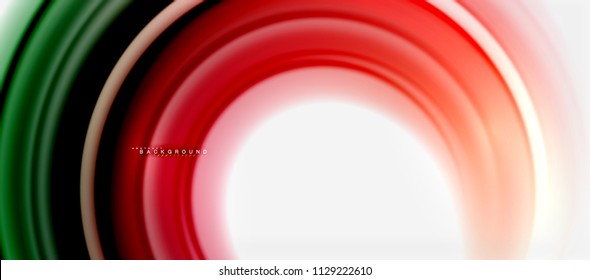 Plano de fundo abstrato de linha de cor de arco-íris fluido - redemoinho e círculos, design de cores líquidas trançadas, mármore colorido ou fundo de textura ondulada de plástico, modelo multicolorido para negócios ou tecnologia