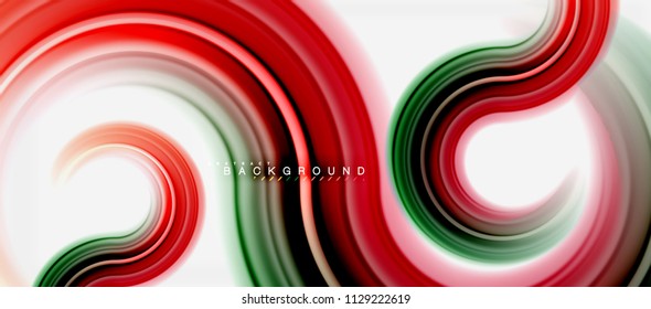 Fondo abstracto de la línea de color del fluido arcoiris - giratorio y círculos, diseño de colores líquidos retorcidos, fondo de textura ondulada de mármol colorido o plástico, plantilla multicolor para empresas o tecnología