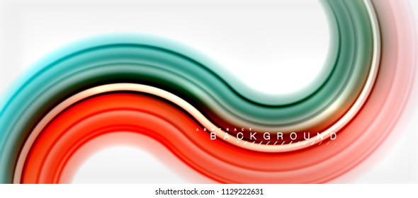 Rainbow fluid color line abstract background - swirl and circles, twisted liquid colours design, colorful marble or plastic wavy texture backdrop, multicolored template for business or technology