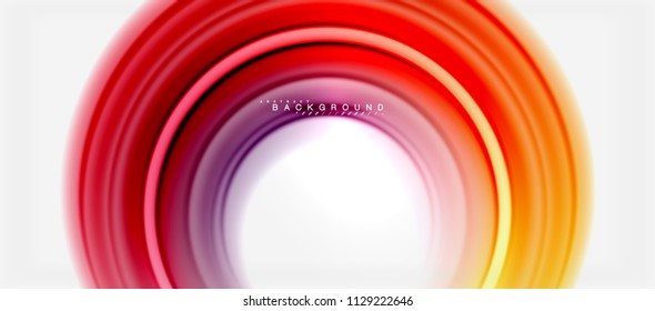 Rainbow fluid color line abstract background - swirl and circles, twisted liquid colours design, colorful marble or plastic wavy texture backdrop, multicolored template for business or technology