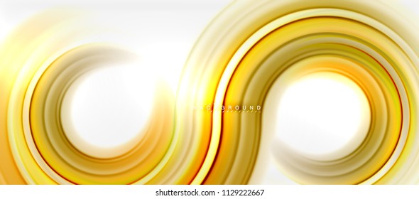 Abstrakter Hintergrund mit abstrakter Regenbogenflüssigkeit - wirbelnde und runde Bereiche, Design von verdrillten flüssigen Farben, bunter Marmor- oder Kunststoffhintergrund, mehrfarbige Vorlage für Unternehmen oder Technologien