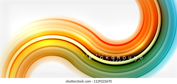 Rainbow fluid color line abstract background - swirl and circles, twisted liquid colours design, colorful marble or plastic wavy texture backdrop, multicolored template for business or technology