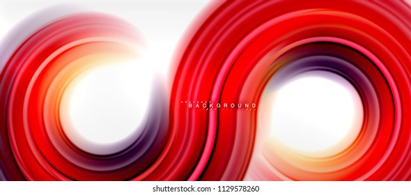 Rainbow fluid color line abstract background - swirl and circles, twisted liquid colours design, colorful marble or plastic wavy texture backdrop, multicolored template for business or technology