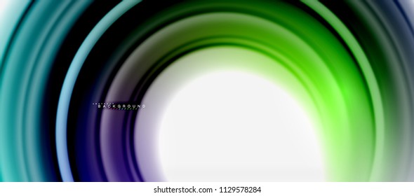 Rainbow fluid color line abstract background - swirl and circles, twisted liquid colours design, colorful marble or plastic wavy texture backdrop, multicolored template for business or technology