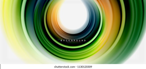 Fondo abstracto de la línea de color del fluido arcoiris - giratorio y círculos, diseño de colores líquidos retorcidos, fondo de textura ondulada de mármol colorido o plástico, plantilla multicolor para empresas o tecnología