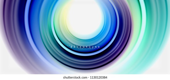 Rainbow fluid color line abstract background - swirl and circles, twisted liquid colours design, colorful marble or plastic wavy texture backdrop, multicolored template for business or technology