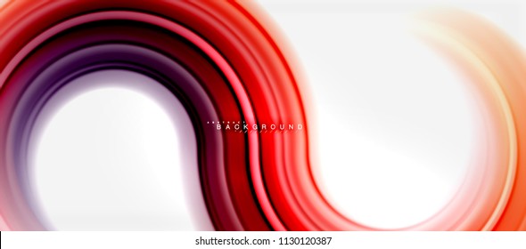 Rainbow fluid color line abstract background - swirl and circles, twisted liquid colours design, colorful marble or plastic wavy texture backdrop, multicolored template for business or technology