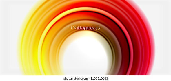 Rainbow fluid color line abstract background - swirl and circles, twisted liquid colours design, colorful marble or plastic wavy texture backdrop, multicolored template for business or technology