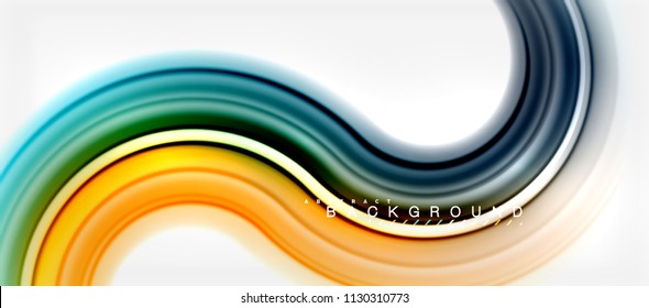 Rainbow fluid color line abstract background - swirl and circles, twisted liquid colours design, colorful marble or plastic wavy texture backdrop, multicolored template for business or technology