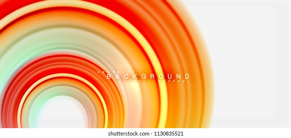 Rainbow fluid color line abstract background - swirl and circles, twisted liquid colours design, colorful marble or plastic wavy texture backdrop, multicolored template for business or technology