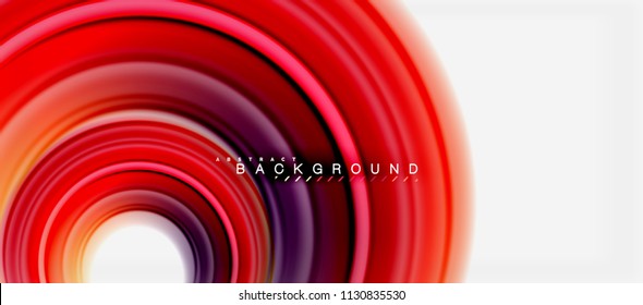 Fondo abstracto de la línea de color del fluido arcoiris - giratorio y círculos, diseño de colores líquidos retorcidos, fondo de textura ondulada de mármol colorido o plástico, plantilla multicolor para empresas o tecnología