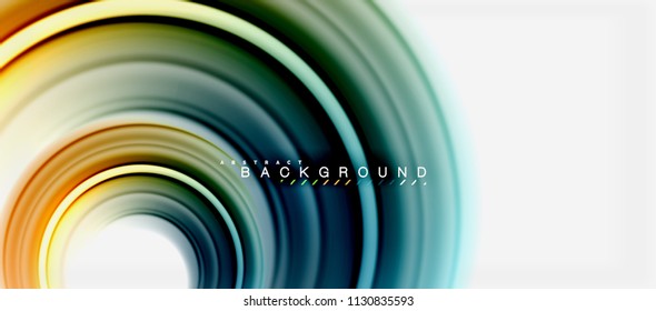 Fondo abstracto de la línea de color del fluido arcoiris - giratorio y círculos, diseño de colores líquidos retorcidos, fondo de textura ondulada de mármol colorido o plástico, plantilla multicolor para empresas o tecnología