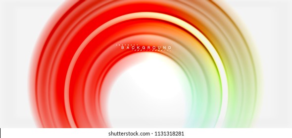 Rainbow fluid color line abstract background - swirl and circles, twisted liquid colours design, colorful marble or plastic wavy texture backdrop, multicolored template for business or technology