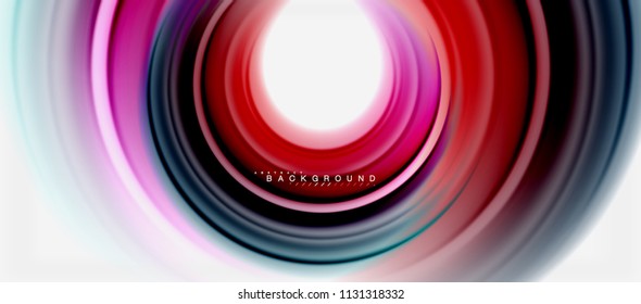 Rainbow fluid color line abstract background - swirl and circles, twisted liquid colours design, colorful marble or plastic wavy texture backdrop, multicolored template for business or technology