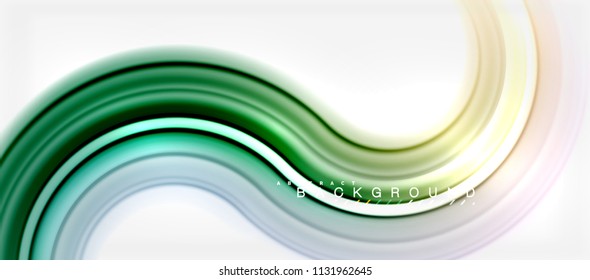Rainbow fluid color line abstract background - swirl and circles, twisted liquid colours design, colorful marble or plastic wavy texture backdrop, multicolored template for business or technology