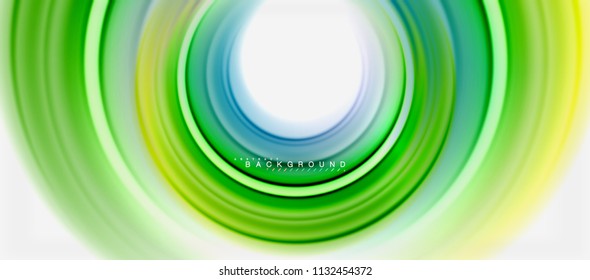 Rainbow fluid color line abstract background - swirl and circles, twisted liquid colours design, colorful marble or plastic wavy texture backdrop, multicolored template for business or technology