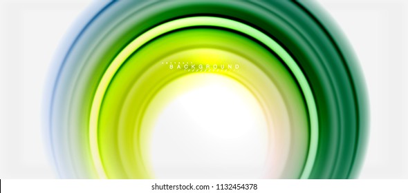 Rainbow fluid color line abstract background - swirl and circles, twisted liquid colours design, colorful marble or plastic wavy texture backdrop, multicolored template for business or technology