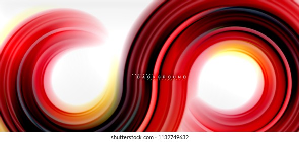 Rainbow fluid color line abstract background - swirl and circles, twisted liquid colours design, colorful marble or plastic wavy texture backdrop, multicolored template for business or technology
