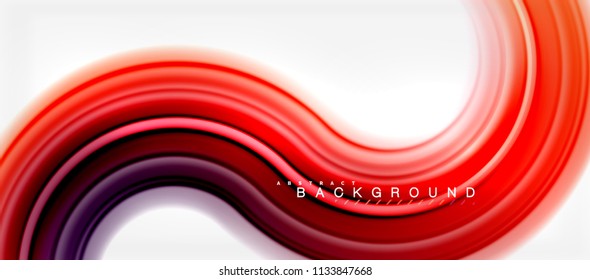 Fondo abstracto de la línea de color del fluido arcoiris - giratorio y círculos, diseño de colores líquidos retorcidos, fondo de textura ondulada de mármol colorido o plástico, plantilla multicolor para empresas o tecnología