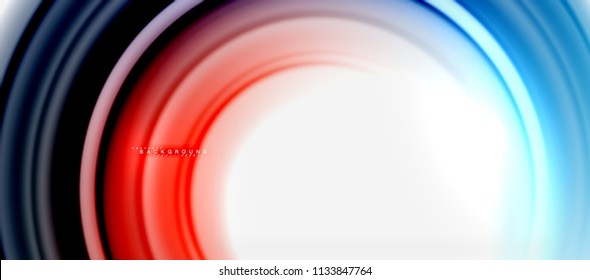 Fondo abstracto de la línea de color del fluido arcoiris - giratorio y círculos, diseño de colores líquidos retorcidos, fondo de textura ondulada de mármol colorido o plástico, plantilla multicolor para empresas o tecnología