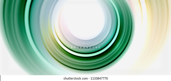 Rainbow fluid color line abstract background - swirl and circles, twisted liquid colours design, colorful marble or plastic wavy texture backdrop, multicolored template for business or technology