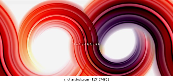 Rainbow fluid color line abstract background - swirl and circles, twisted liquid colours design, colorful marble or plastic wavy texture backdrop, multicolored template for business or technology