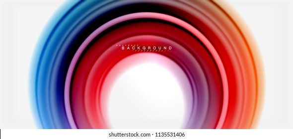 Fondo abstracto de la línea de color del fluido arcoiris - giratorio y círculos, diseño de colores líquidos retorcidos, fondo de textura ondulada de mármol colorido o plástico, plantilla multicolor para empresas o tecnología