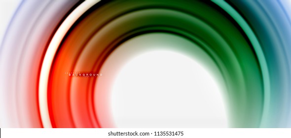 Rainbow fluid color line abstract background - swirl and circles, twisted liquid colours design, colorful marble or plastic wavy texture backdrop, multicolored template for business or technology