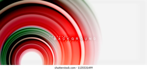 Fondo abstracto de la línea de color del fluido arcoiris - giratorio y círculos, diseño de colores líquidos retorcidos, fondo de textura ondulada de mármol colorido o plástico, plantilla multicolor para empresas o tecnología