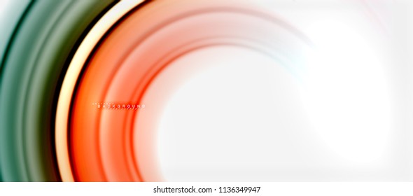 Rainbow fluid color line abstract background - swirl and circles, twisted liquid colours design, colorful marble or plastic wavy texture backdrop, multicolored template for business or technology