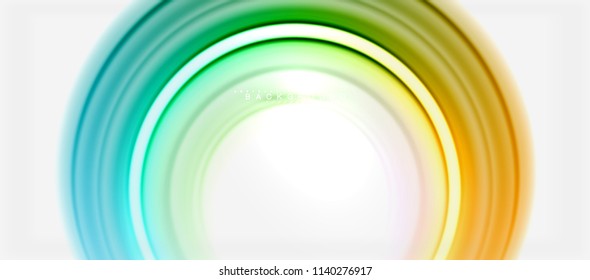 Rainbow fluid color line abstract background - swirl and circles, twisted liquid colours design, colorful marble or plastic wavy texture backdrop, multicolored template for business or technology