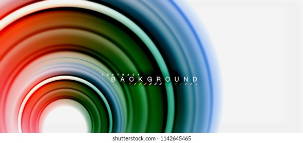 Rainbow fluid color line abstract background - swirl and circles, twisted liquid colours design, colorful marble or plastic wavy texture backdrop, multicolored template for business or technology
