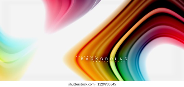 Rainbow fluid colors abstract background twisted liquid design, colorful marble or plastic wavy texture backdrop, multicolored template for business or technology presentation or web brochure cover