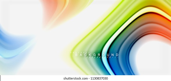 Abstrakte Farben mit Regenbogenfarben, abstrakter Hintergrund, verdrilltes flüssiges Design, bunter Marmor- oder Kunststoffhintergrund, mehrfarbige Vorlage für Geschäfts- oder Technologiepräsentation oder Webbroschürendeckel