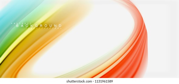 Rainbow fluid colors abstract background twisted liquid design, colorful marble or plastic wavy texture backdrop, multicolored template for business or technology presentation or web brochure cover