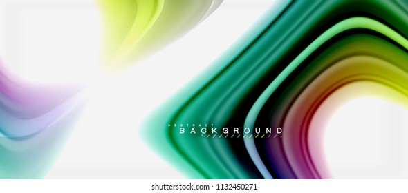 Rainbow fluid colors abstract background twisted liquid design, colorful marble or plastic wavy texture backdrop, multicolored template for business or technology presentation or web brochure cover