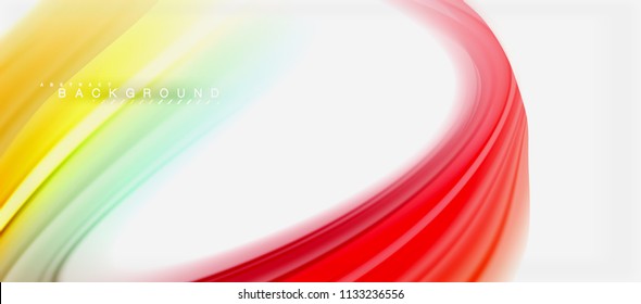 Rainbow fluid colors abstract background twisted liquid design, colorful marble or plastic wavy texture backdrop, multicolored template for business or technology presentation or web brochure cover