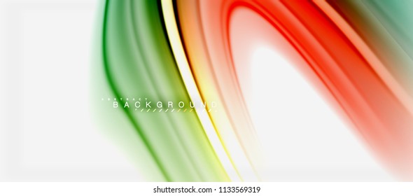 Abstrakte Farben mit Regenbogenfarben, abstrakter Hintergrund, verdrilltes flüssiges Design, bunter Marmor- oder Kunststoffhintergrund, mehrfarbige Vorlage für Geschäfts- oder Technologiepräsentation oder Webbroschürendeckel
