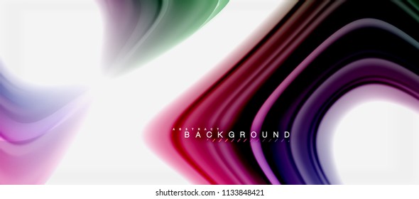 Abstrakte Farben mit Regenbogenfarben, abstrakter Hintergrund, verdrilltes flüssiges Design, bunter Marmor- oder Kunststoffhintergrund, mehrfarbige Vorlage für Geschäfts- oder Technologiepräsentation oder Webbroschürendeckel