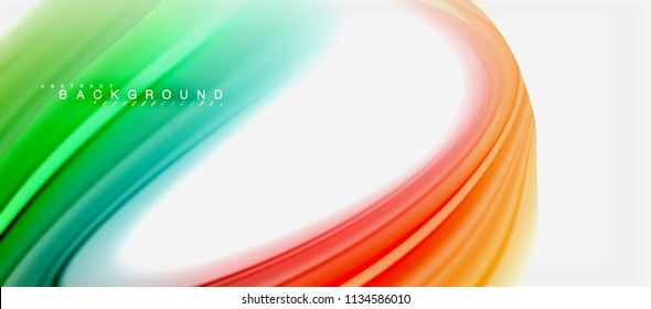 Rainbow fluid colors abstract background twisted liquid design, colorful marble or plastic wavy texture backdrop, multicolored template for business or technology presentation or web brochure cover