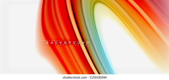Rainbow fluid colors abstract background twisted liquid design, colorful marble or plastic wavy texture backdrop, multicolored template for business or technology presentation or web brochure cover