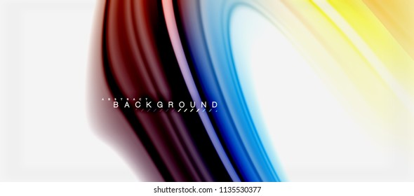 Abstrakte Farben mit Regenbogenfarben, abstrakter Hintergrund, verdrilltes flüssiges Design, bunter Marmor- oder Kunststoffhintergrund, mehrfarbige Vorlage für Geschäfts- oder Technologiepräsentation oder Webbroschürendeckel