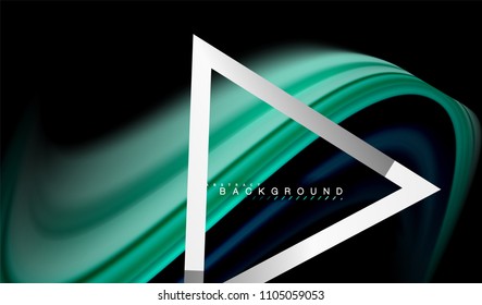 Die Farben der Regenbogenflüssigkeit sind Wellenform und geometrische Form. Künstliche Illustration für Präsentationen, App-Wallpaper, Banner oder Poster
