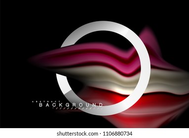 Die Farben der Regenbogenflüssigkeit sind Wellenform und geometrische Form. Künstliche Illustration für Präsentationen, App-Wallpaper, Banner oder Poster