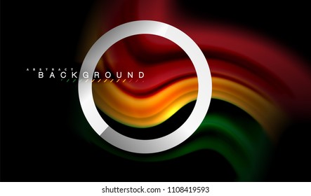 Die Farben der Regenbogenflüssigkeit sind Wellenform und geometrische Form. Künstliche Illustration für Präsentationen, App-Wallpaper, Banner oder Poster