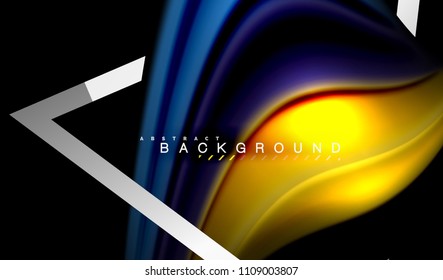 Die Farben der Regenbogenflüssigkeit sind Wellenform und geometrische Form. Künstliche Illustration für Präsentationen, App-Wallpaper, Banner oder Poster